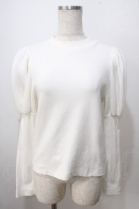 MILK / 袖パフカットソー  白 Y-25-06-28-058-ML-TO-SZ-ZY