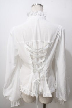 画像2: metamorphose / スタンドカラーairyフリルブラウス １ 白 Y-25-06-28-059-ME-BL-SZ-ZY
