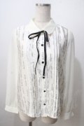 axes femme POETIQUE / メッセージサテンブラウス M 生成り Y-25-06-28-061-AX-BL-SZ-ZY