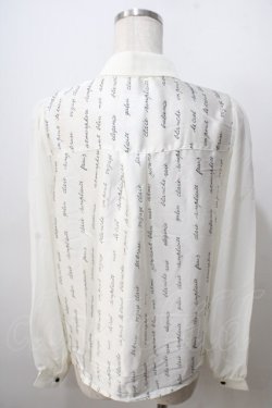 画像2: axes femme POETIQUE / メッセージサテンブラウス M 生成り Y-25-06-28-061-AX-BL-SZ-ZY