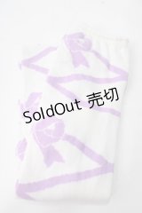 BABY,THE STARS SHINE BRIGHT / レースアップリボン柄オーバーニーソックス  ラベンダー Y-25-06-28-013-BA-ZA-SZ-ZY