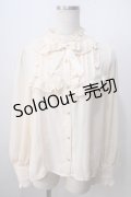 axes femme kawaii / スタンド襟フリルブラウス  生成り Y-25-06-28-066-AX-BL-SZ-ZY
