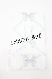 BABY,THE STARS SHINE BRIGHT / リボン柄プリントオーバーニーソックス  サックス Y-25-06-28-015-BA-ZA-SZ-ZY