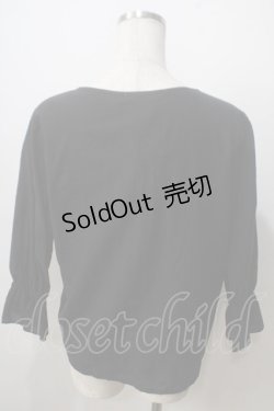 画像2: axes femme / スカラップ刺繍プルブラウス  黒 Y-25-06-28-075-AX-BL-SZ-ZI