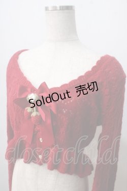 画像3: axes femme kawaii / ハート透かし編みニットボレロ M 赤 Y-25-06-28-084-AX-TO-SZ-ZI