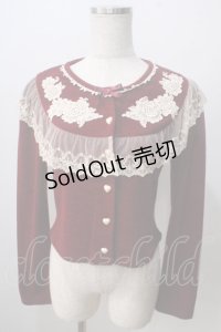 Innocent World / ローズレースカーディガン M ワイン Y-25-06-28-085-IW-TO-SZ-ZY