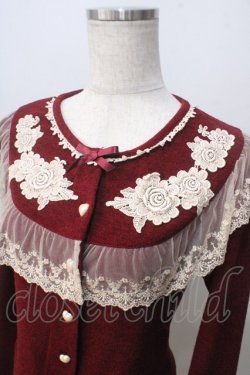 画像3: Innocent World / ローズレースカーディガン M ワイン Y-25-06-28-085-IW-TO-SZ-ZY