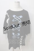 LISTEN FLAVOR / 安ピンクロスレ-スアップアシメトップス  黒 Y-25-06-28-090-PU-TO-SZ-ZY