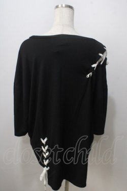 画像2: LISTEN FLAVOR / 安ピンクロスレ-スアップアシメトップス  黒 Y-25-06-28-090-PU-TO-SZ-ZY