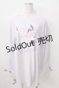 LISTEN FLAVOR / バニーガールの憂鬱シャーリングリボンカットソー  ラベンダー Y-25-06-28-091-PU-TO-SZ-ZY