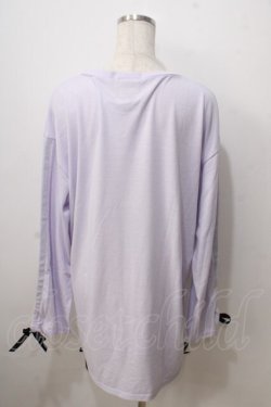 画像2: LISTEN FLAVOR / バニーガールの憂鬱シャーリングリボンカットソー  ラベンダー Y-25-06-28-091-PU-TO-SZ-ZY