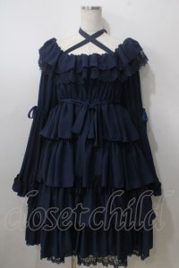 Vallee lys / Coquelicot dress (ミディアム)  ネイビー Y-25-06-28-112-GO-OP-SZ-ZY