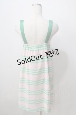 画像2: Emily Temple cute / ボーダー&ストライプノースリーブワンピース  ミント×ピンク Y-25-06-28-120-ET-OP-SZ-ZY