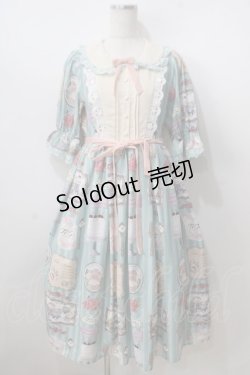 画像1: axes femme kawaii / ティティ×ベアファミリーワンピース M ミント Y-25-06-28-131-AX-OP-SZ-ZY