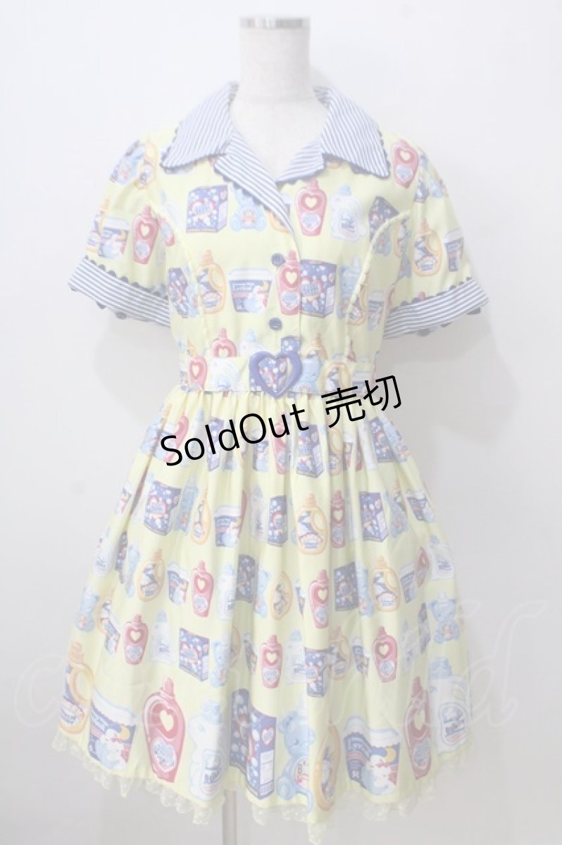 画像1: Angelic Pretty / Sunny Smile Laundryワンピース  イエロー Y-25-06-28-132-AP-OP-SZ-ZS (1)