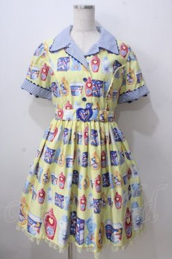 画像1: Angelic Pretty / Sunny Smile Laundryワンピース  イエロー Y-25-06-28-132-AP-OP-SZ-ZY