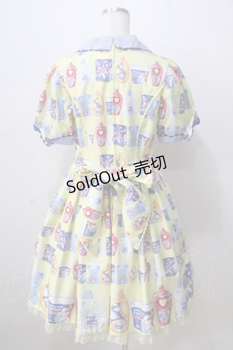 画像2: Angelic Pretty / Sunny Smile Laundryワンピース  イエロー Y-25-06-28-132-AP-OP-SZ-ZS (2)