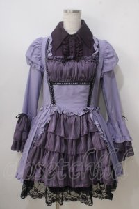 MARBLE / ブラウス＆スカートセットアップ風全身コーディネートワンピース  パープル Y-25-06-28-133-GO-OP-AS-ZY