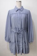 axes femme POETIQUE / シャツワンピース  サックス Y-25-06-28-151-AX-OP-SZ-ZY