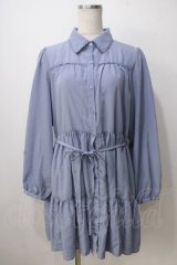 axes femme POETIQUE / シャツワンピース  サックス Y-25-06-28-151-AX-OP-SZ-ZI