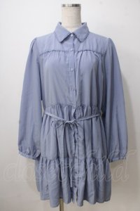 axes femme POETIQUE / シャツワンピース  サックス Y-25-06-28-151-AX-OP-SZ-ZI