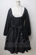 axes femme POETIQUE / 刺 ストライプワンピース  紺 Y-25-06-28-152-AX-OP-SZ-ZY