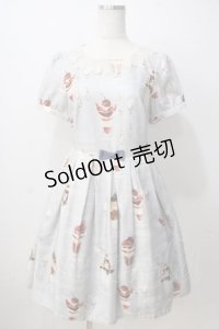 Emily Temple cute / Parfait de'cuteパフワンピース  サックス Y-25-06-28-159-ET-OP-AS-ZY