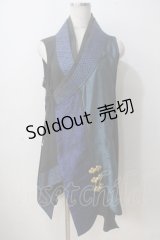 Qutie Frash / チャイナインナーチュニック  黒×青 Y-25-06-28-163-QU-TO-AS-ZY