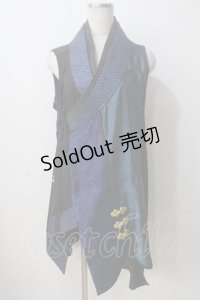 Qutie Frash / チャイナインナーチュニック  黒×青 Y-25-06-28-163-QU-TO-AS-ZY