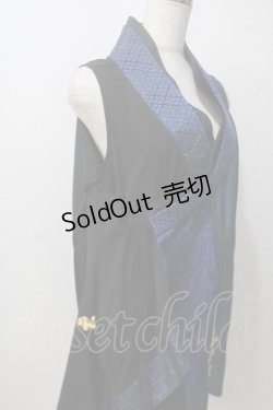 画像5: Qutie Frash / チャイナインナーチュニック  黒×青 Y-25-06-28-163-QU-TO-AS-ZY