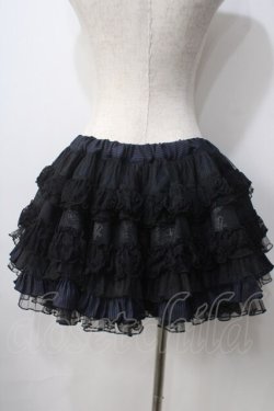 画像2: H jelly / ローズptパニエスカート  黒×青 Y-25-06-28-165-HN-SK-SZ-ZY