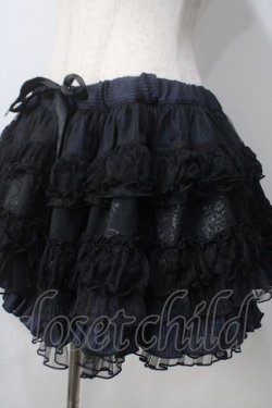 画像3: H jelly / ローズptパニエスカート  黒×青 Y-25-06-28-165-HN-SK-SZ-ZY