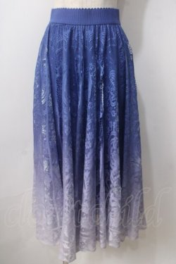 画像1: axes femme / グラデレースサーキュラースカート F ブルー Y-25-06-28-172-AX-SK-SZ-ZY