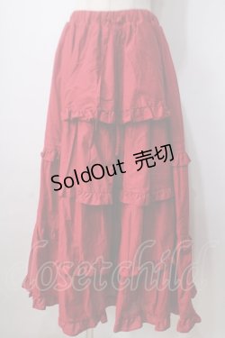 画像1: Chalmiere / クラシックコットンスカート M 赤 Y-25-06-28-176-LO-SK-SZ-ZY