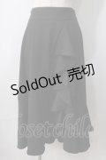 axes femme POETIQUE / バックラッフルフリルスカート M 黒 Y-25-06-28-183-AX-SK-SZ-ZY