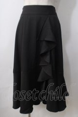 axes femme POETIQUE / バックラッフルフリルスカート M 黒 Y-25-06-28-183-AX-SK-SZ-ZY