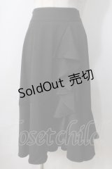 axes femme POETIQUE / バックラッフルフリルスカート M 黒 Y-25-06-28-183-AX-SK-SZ-ZY