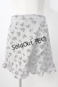 evelyn / フロッキーチェックキュロット  黒ｘ白 Y-25-06-28-186-LO-SK-AS-ZY