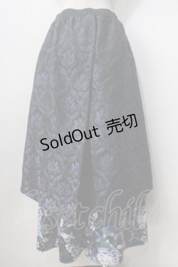 画像2: Qutie Frash / 和柄ワイドパンツ  黒×青 Y-25-06-28-189-QU-PA-AS-ZY