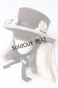 ALICE and the PIRATES / 時計うさぎのロップイヤーシルクハット  ブラウン Y-25-06-28-028-PA-AC-SZ-ZY
