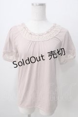 axes femme / 襟レースプルオーバー  ピンク Y-25-07-01-037-AX-TO-SZ-ZY