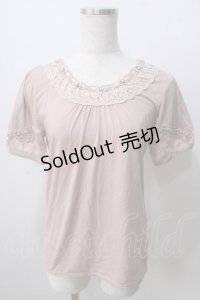 axes femme / 襟レースプルオーバー  ピンク Y-25-07-01-037-AX-TO-SZ-ZY