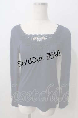 画像1: axes femme / ガーデンモチーフインナープルオーバー  紺 Y-25-07-01-041-AX-TO-SZ-ZY