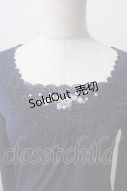 画像3: axes femme / ガーデンモチーフインナープルオーバー  紺 Y-25-07-01-041-AX-TO-SZ-ZY