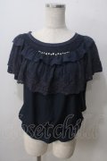 axes femme / ロマンティックレースプルオーバー  紺 Y-25-07-01-046-AX-TO-SZ-ZY
