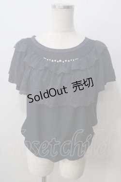 画像1: axes femme / ロマンティックレースプルオーバー  紺 Y-25-07-01-046-AX-TO-SZ-ZY
