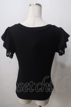 画像2: axes femme / 袖プチバラ使いトップス M 黒 Y-25-07-01-047-AX-TO-SZ-ZY