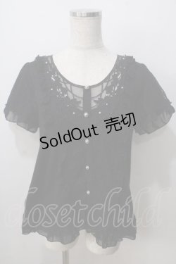 画像1: axes femme / モチーフレース使いプルオーバー M 黒 Y-25-07-01-048-AX-TO-SZ-ZT119