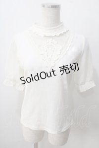 axes femme / レース切替ニット  アイボリー Y-25-07-01-050-AX-TO-SZ-ZT178