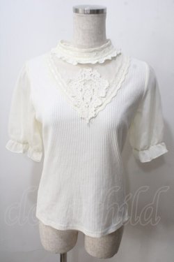 画像1: axes femme / レース切替ニット  アイボリー Y-25-07-01-050-AX-TO-SZ-ZY